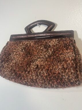 Victoria Secret Sexy / Brown Bouclé Clutch with Structured Handle